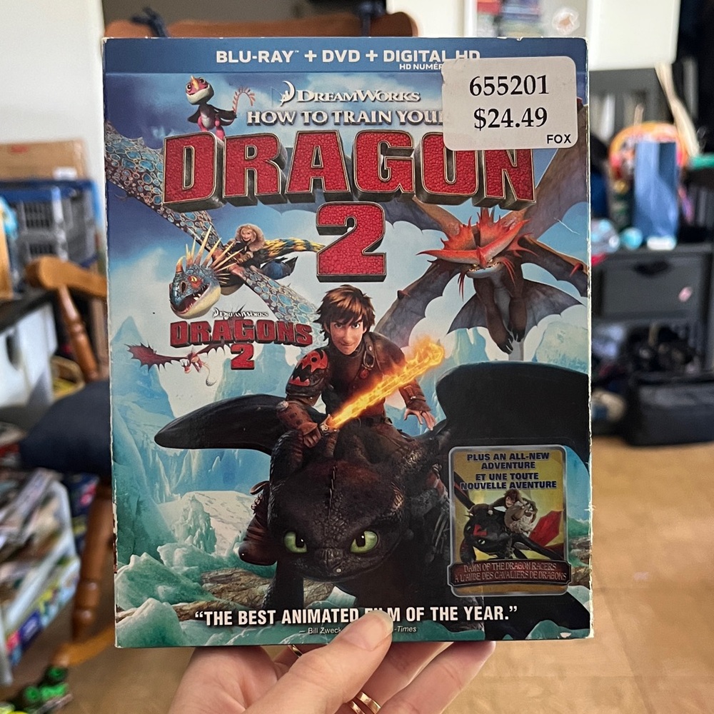 DreamWorks Dragon 2 Blu-ray + DVD with Blue and Red Cover
